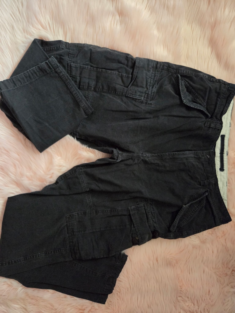 (Used) Men's Polo Ralph Lauren Black Cargo Jeans Casual Utility Style Size 34x32